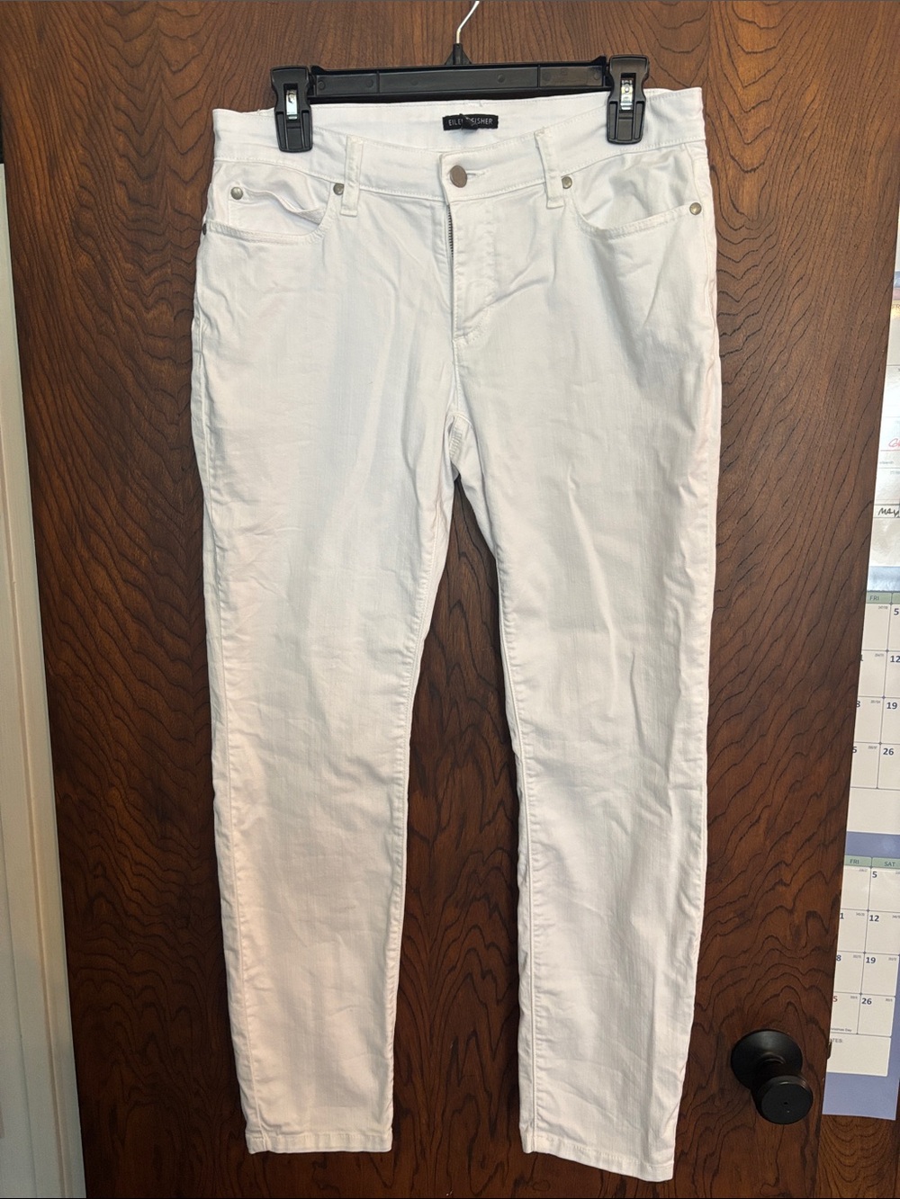 Eileen Fisher White Straight-Leg Jeans